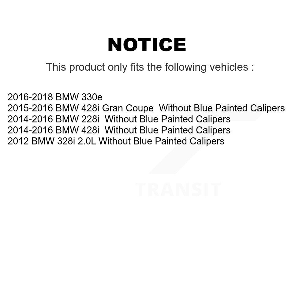 Hub Bearing Assembly Coated Disc Brake Rotor And Pad Front Kit For BMW 328i 330e