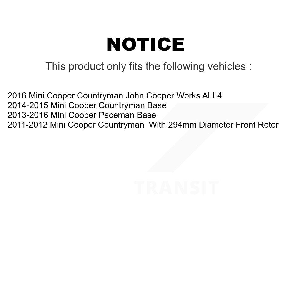 Hub Bearing Disc Brake Rotor & Pads Front Kit For Mini Cooper Countryman Paceman