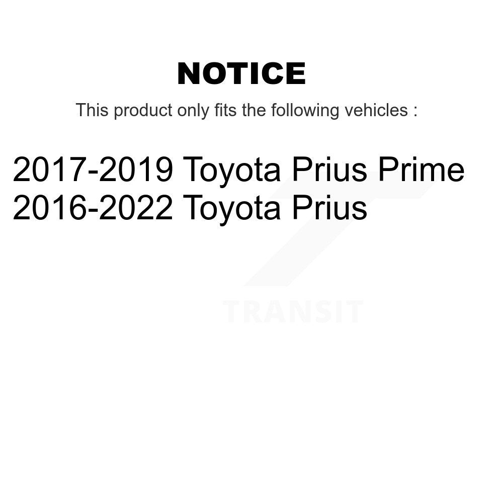 Hub Bearing Disc Brake Rotor & Pads Front Rear Kit (10Pc) For Toyota Prius Prime