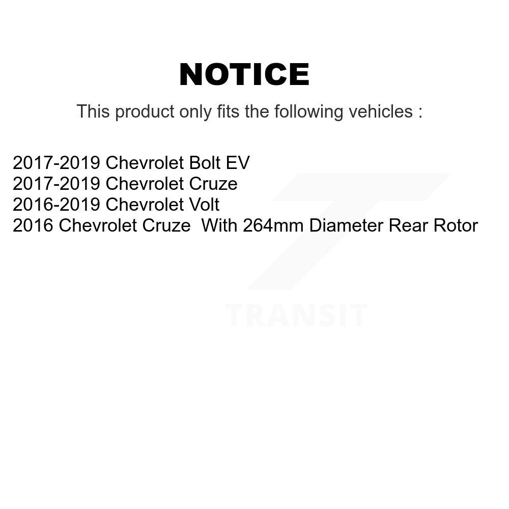 Hub Bearing Brake Rotor Pads Front Rear Kit (10Pc) For Chevrolet Cruze Volt Bolt