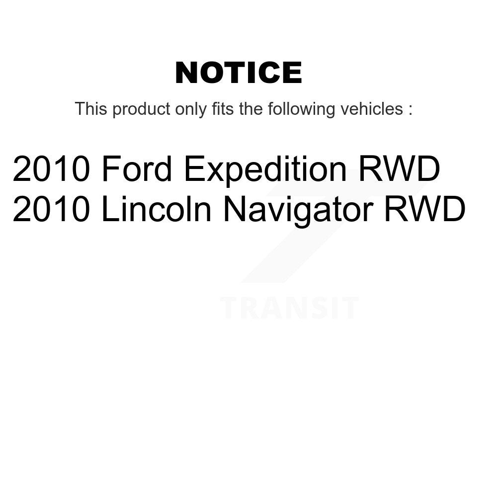Hub Bearing Coated Brake Rotor Pad Front Rear Kit (10Pc) For Ford Expedition RWD