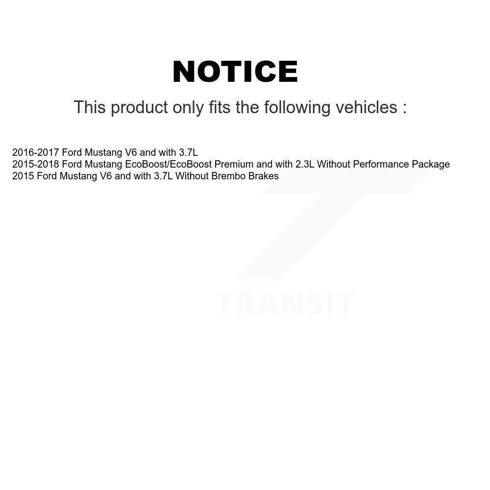 Hub Bearing Coated Disc Brake Rotor & Pad Front Rear Kit (10Pc) For Ford Mustang