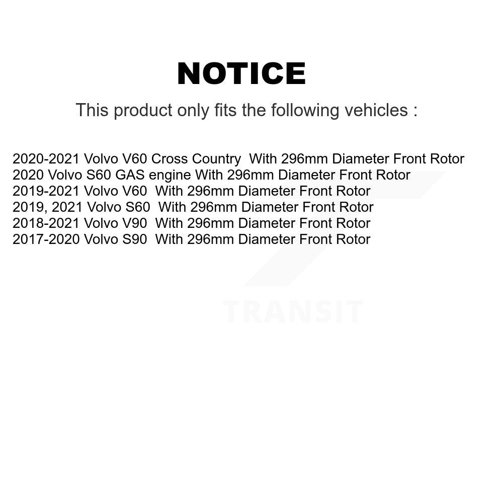 Hub Bearing Coated Brake Rotor Pad Front Kit For Volvo S60 V60 S90 Cross Country