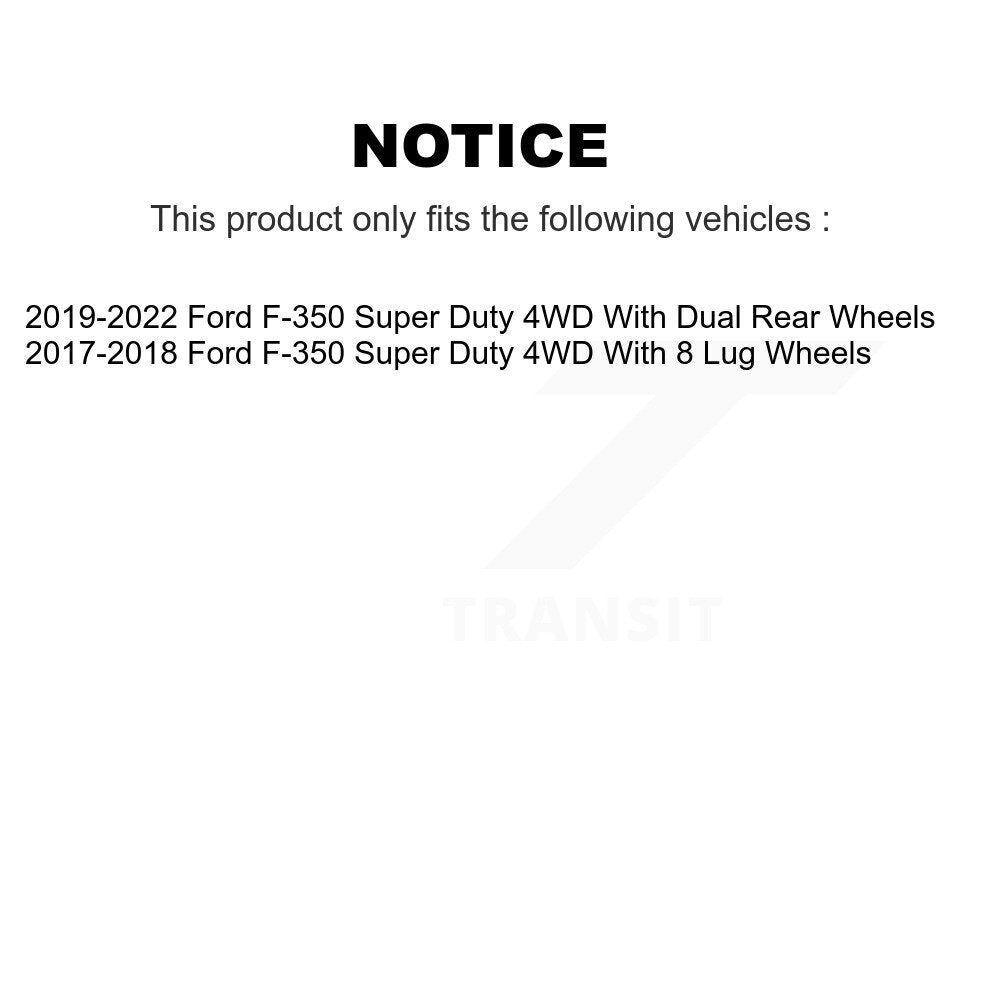 Hub Bearing Assembly Brake Rotor And Pad Front Kit For Ford F-350 Super Duty 4WD