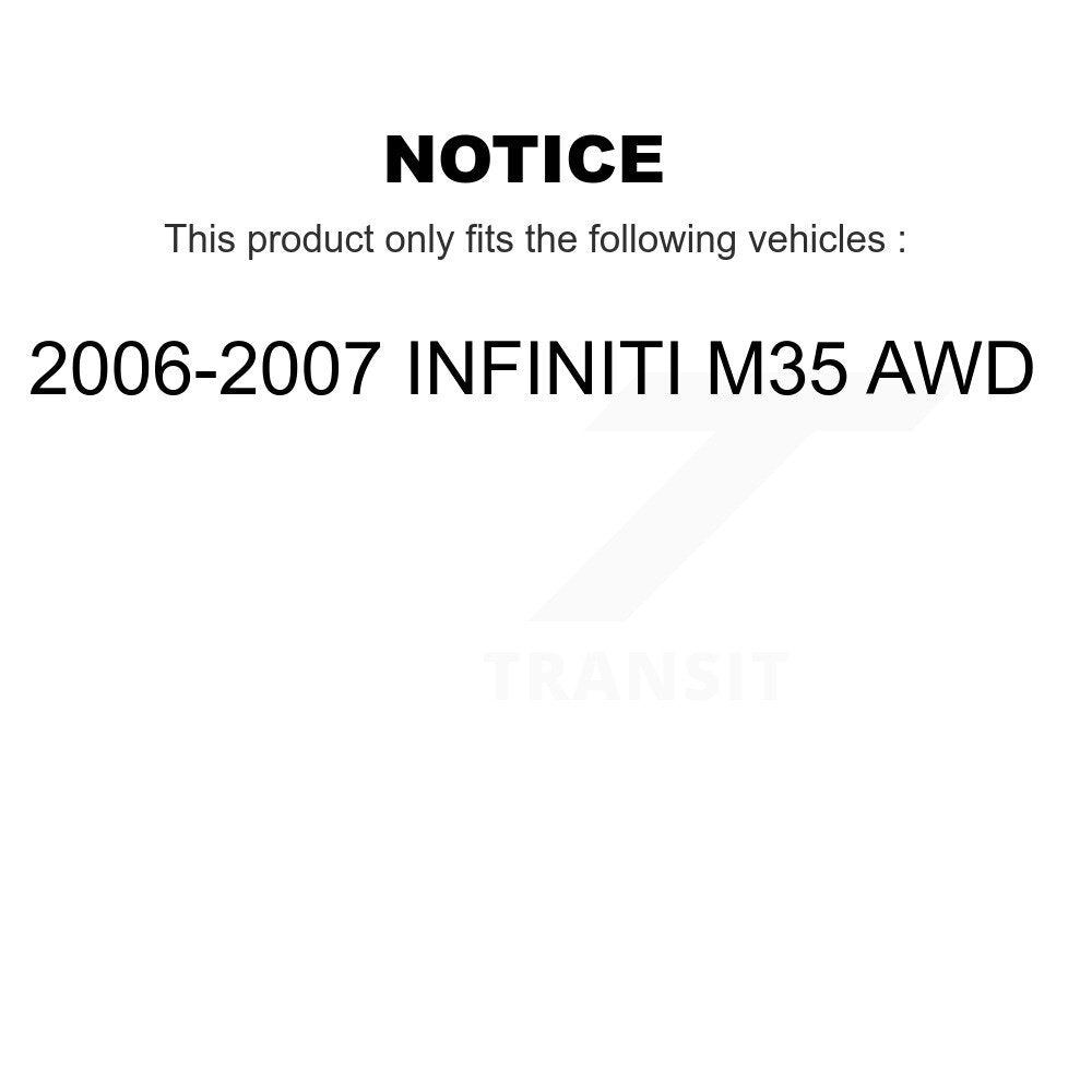 Hub Bearing Brake Rotor Pad Front Rear Kit (10Pc) For 2006-2007 INFINITI M35 AWD