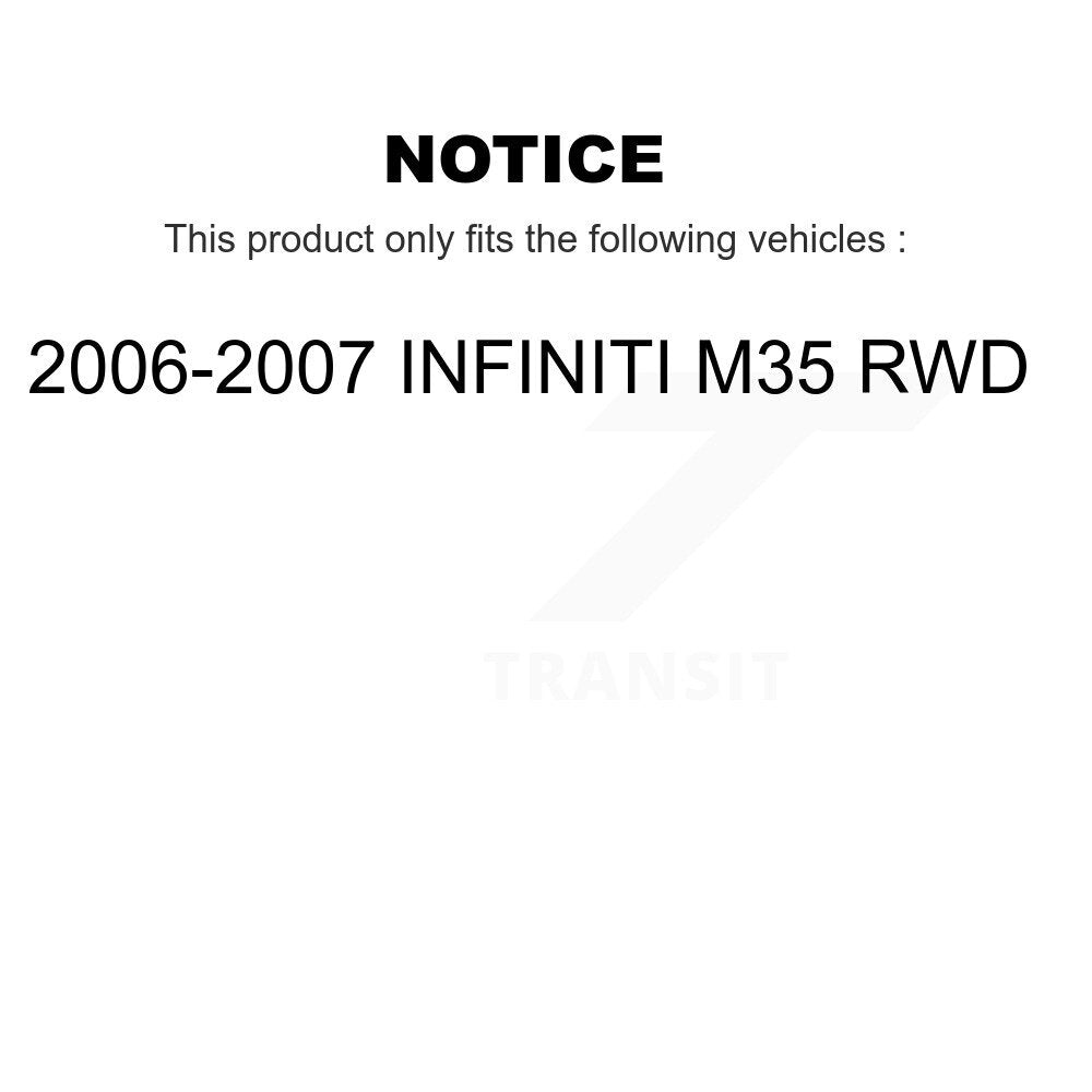 Hub Bearing Coated Brake Rotor & Pads Front Rear Kit (10Pc) For INFINITI M35 RWD