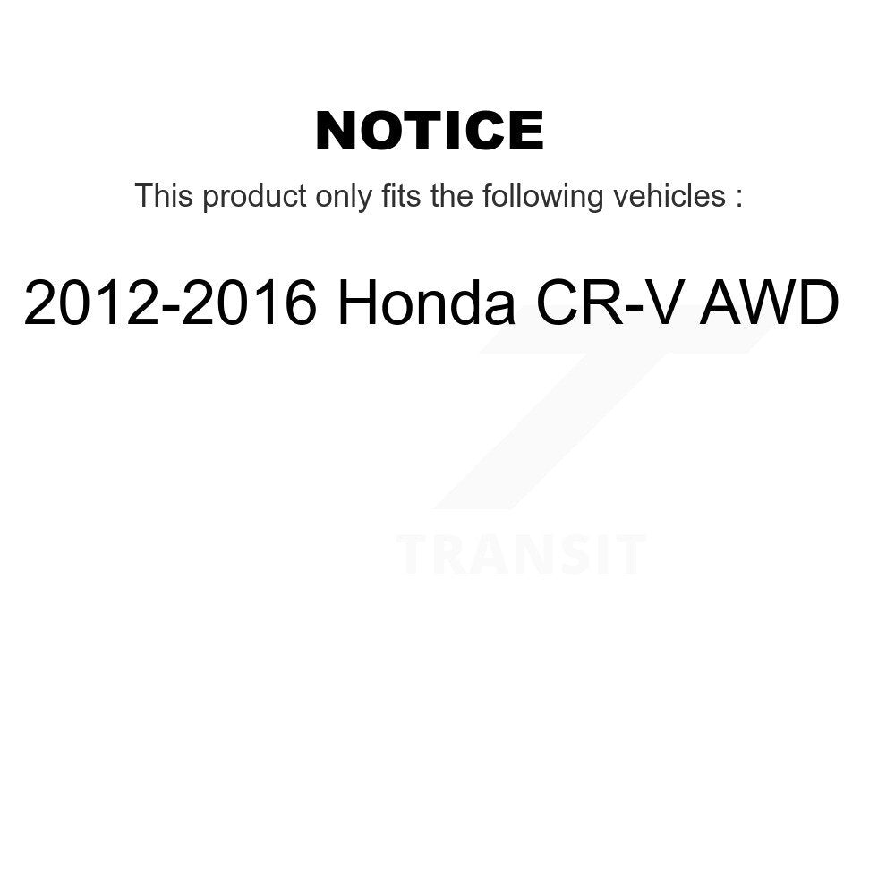 Hub Bearing Brake Rotor & Pad Front Rear Kit (10Pc) For 2012-2016 Honda CR-V AWD