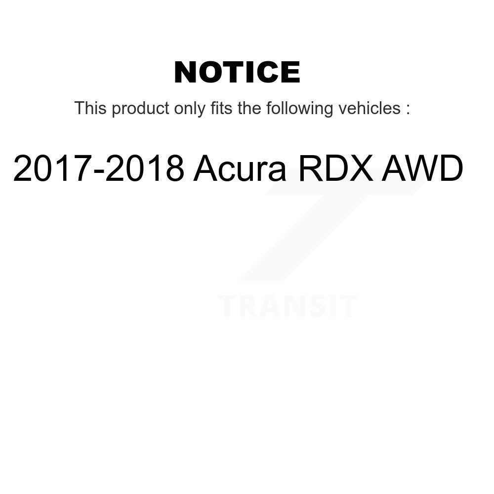 Hub Bearing Coated Brake Rotor Pad Front Rear Kit (10Pc) For 17-18 Acura RDX AWD