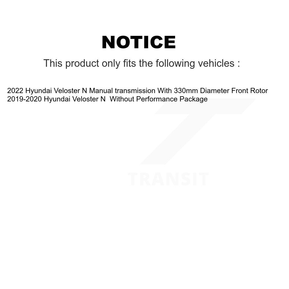 Hub Bearing Assembly Coated Brake Rotor And Pad Front Kit For Hyundai Veloster N