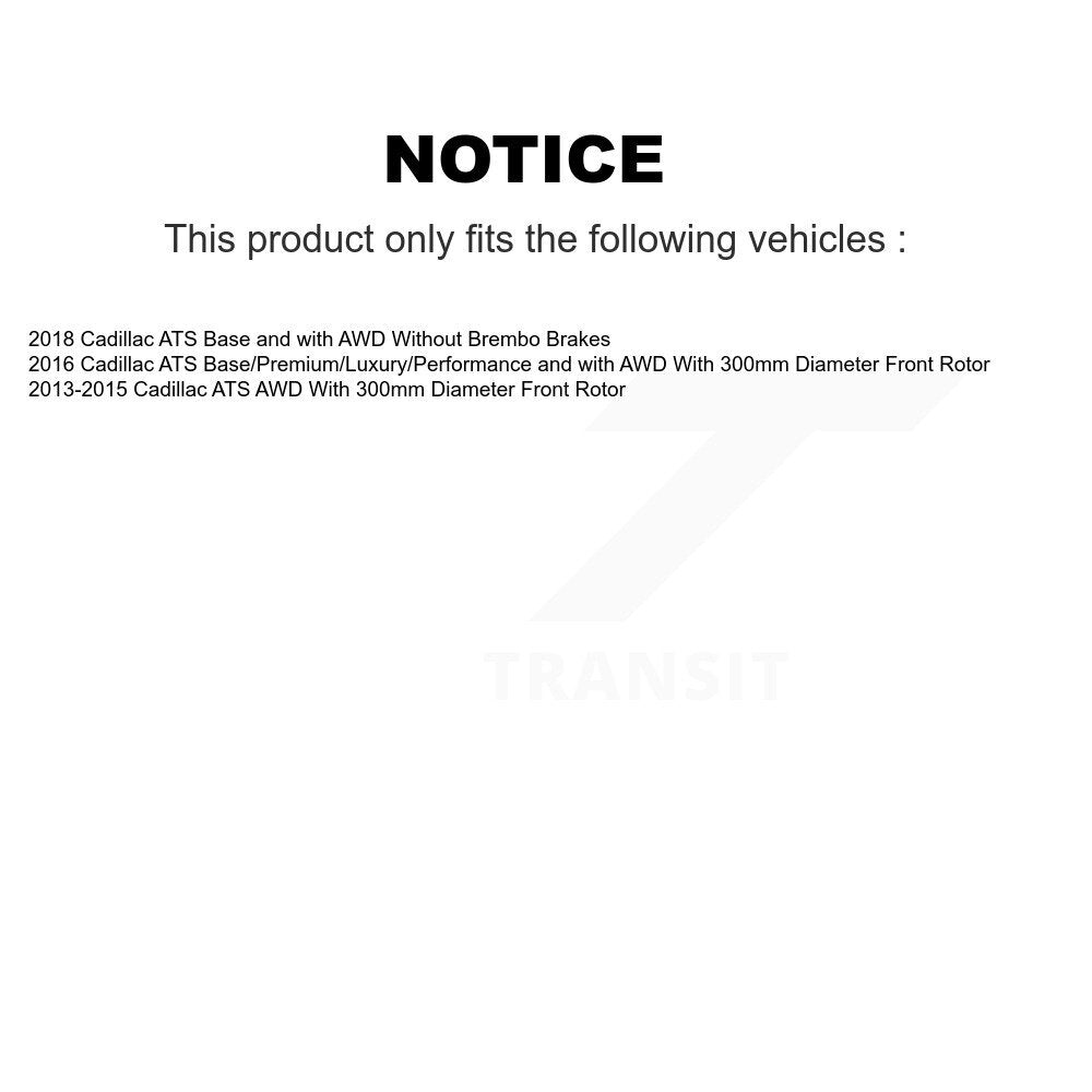 Hub Bearing Assembly Coated Disc Brake Rotor And Pads Front Kit For Cadillac ATS