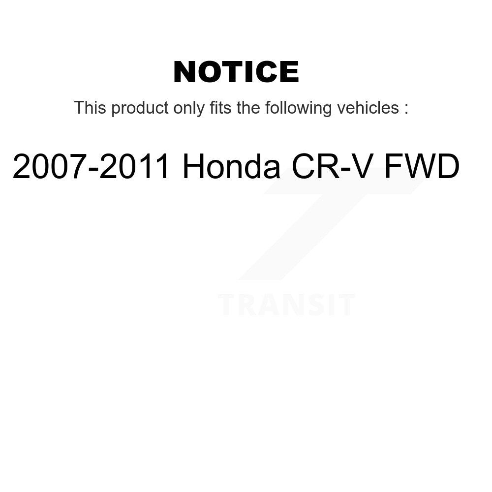 Hub Bearing Brake Rotor & Pad Front Rear Kit (10Pc) For 2007-2011 Honda CR-V FWD