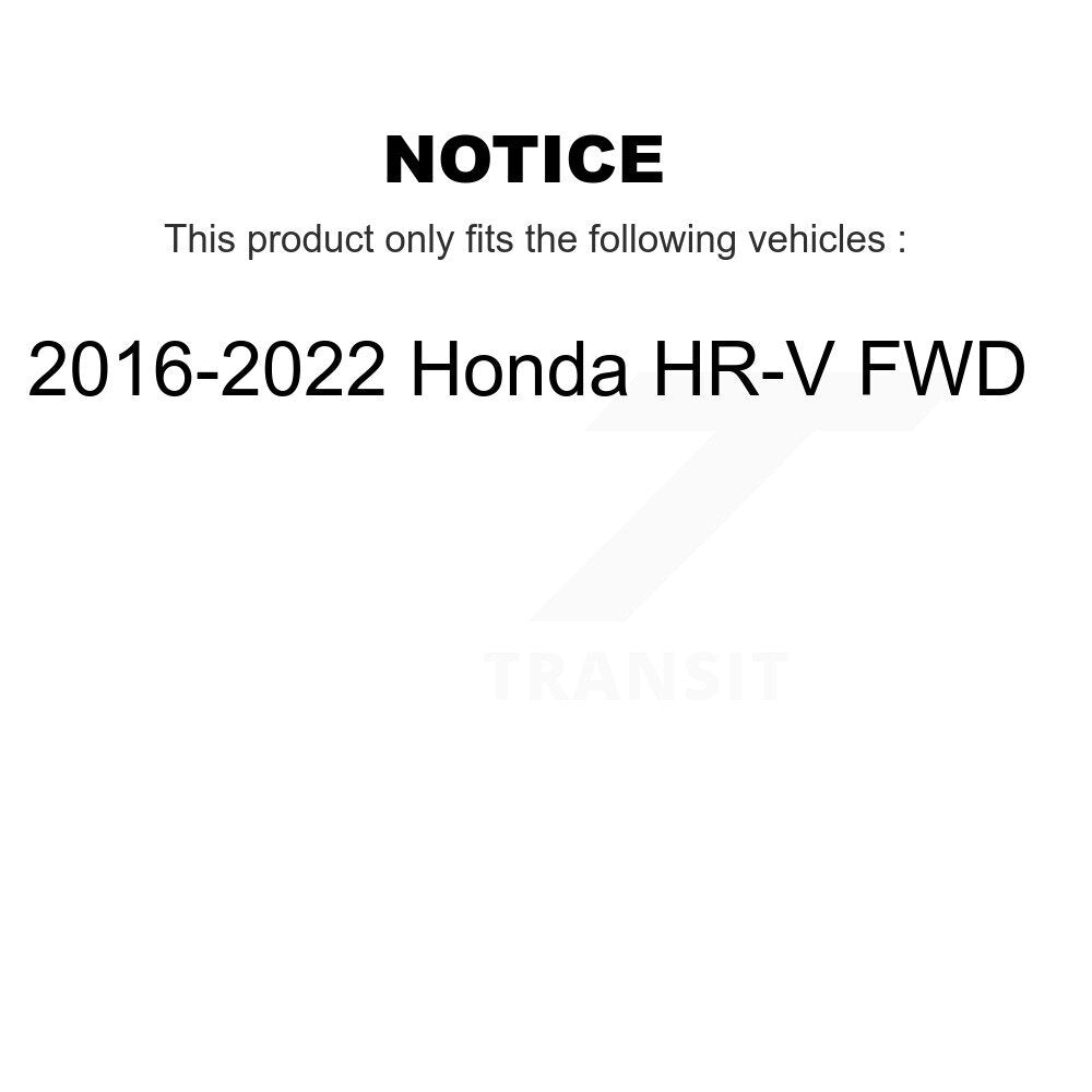 Hub Bearing Brake Rotor & Pad Front Rear Kit (10Pc) For 2016-2022 Honda HR-V FWD