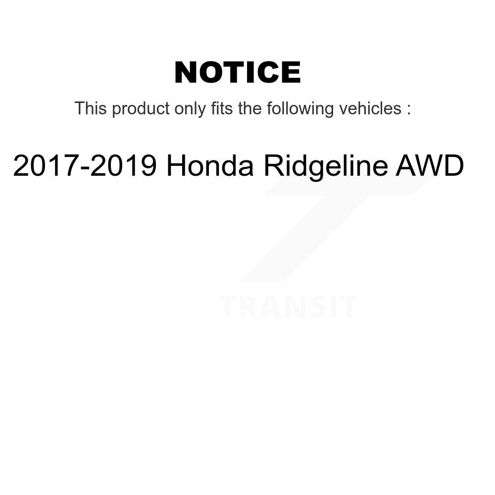 Hub Bearing Coated Brake Rotor Pad Front Rear Kit (10Pc) For Honda Ridgeline AWD