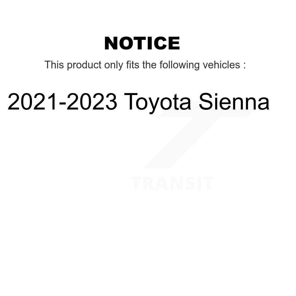 Hub Bearing Drilled Slot Brake Rotor & Pad Front Kit For 2021-2023 Toyota Sienna