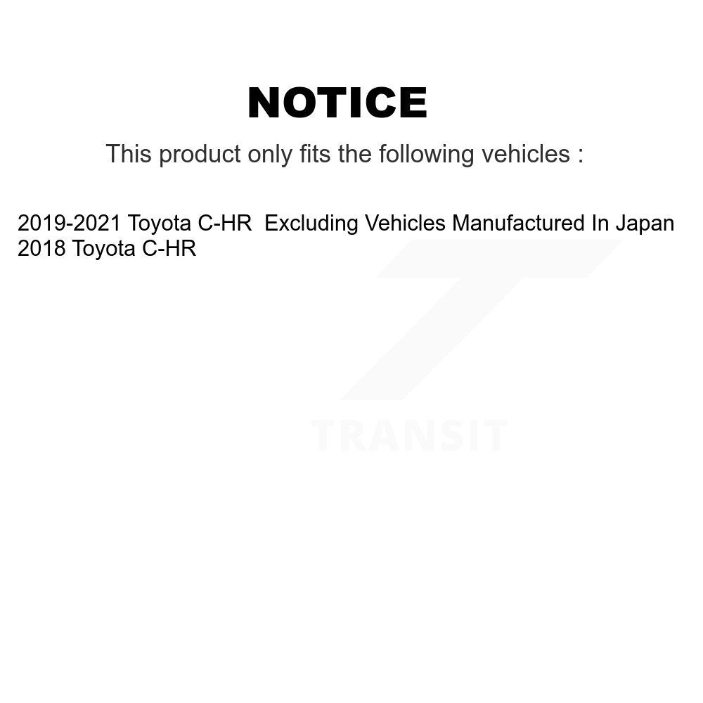 Hub Bearing Assembly Coated Disc Brake Rotors And Pads Front Kit For Toyota C-HR