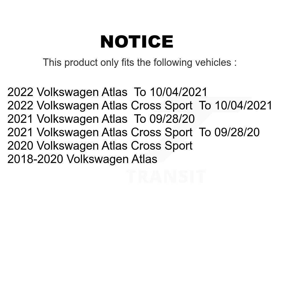 Hub Bearing Coated Brake Rotor & Pads Front Kit For Volkswagen Atlas Cross Sport