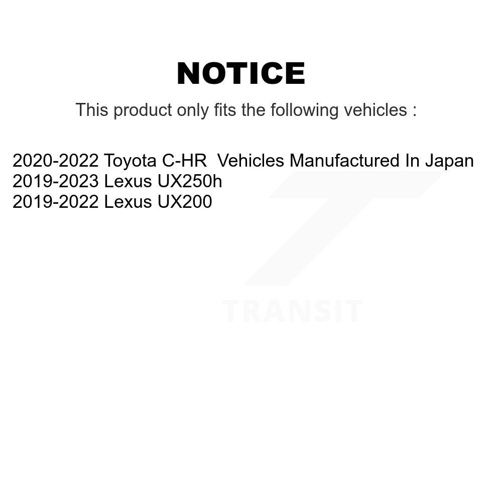 Hub Bearing Disc Brake Rotor & Pads Front Kit For Toyota C-HR Lexus UX250h UX200