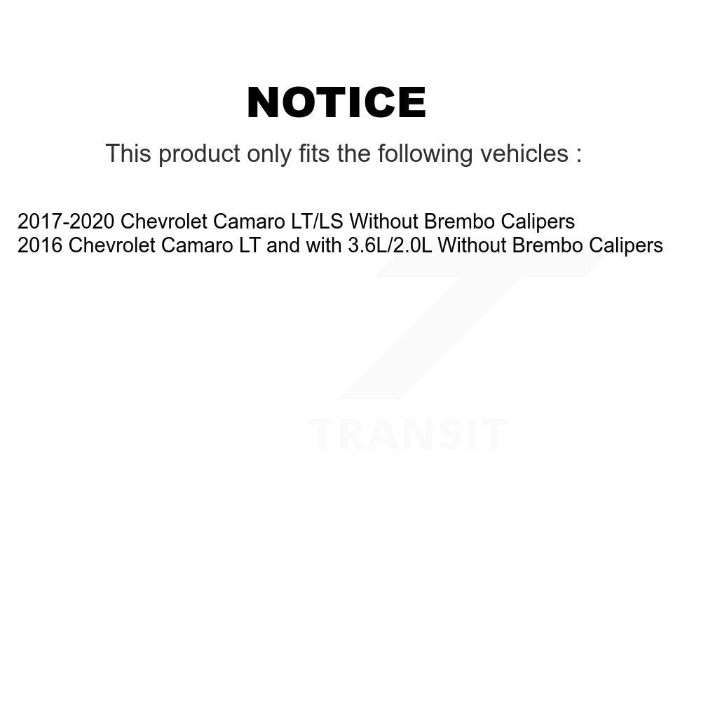 Hub Bearing Coated Brake Rotor & Pads Front Rear Kit (10Pc) For Chevrolet Camaro