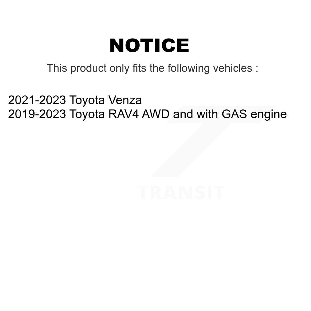 Hub Bearing Coated Brake Rotor & Pad Front Rear Kit (10Pc) For Toyota RAV4 Venza