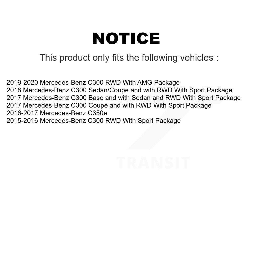 Hub Bearing Assembly Disc Brake Rotor Pad Front Kit For Mercedes-Benz C300 C350e