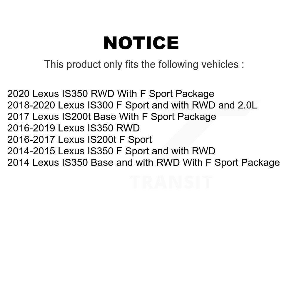 Hub Bearing Assembly Disc Brake Rotor Pad Front Kit For Lexus IS350 IS300 IS200t
