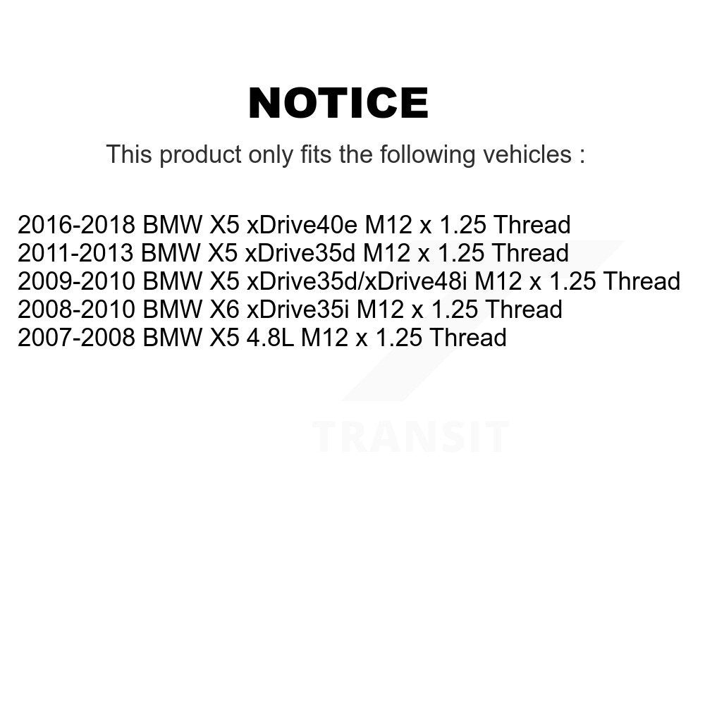 Hub Bearing Assembly Brake Rotor & Pad Front Kit For BMW X5 X6 M12 x 1.25 Thread