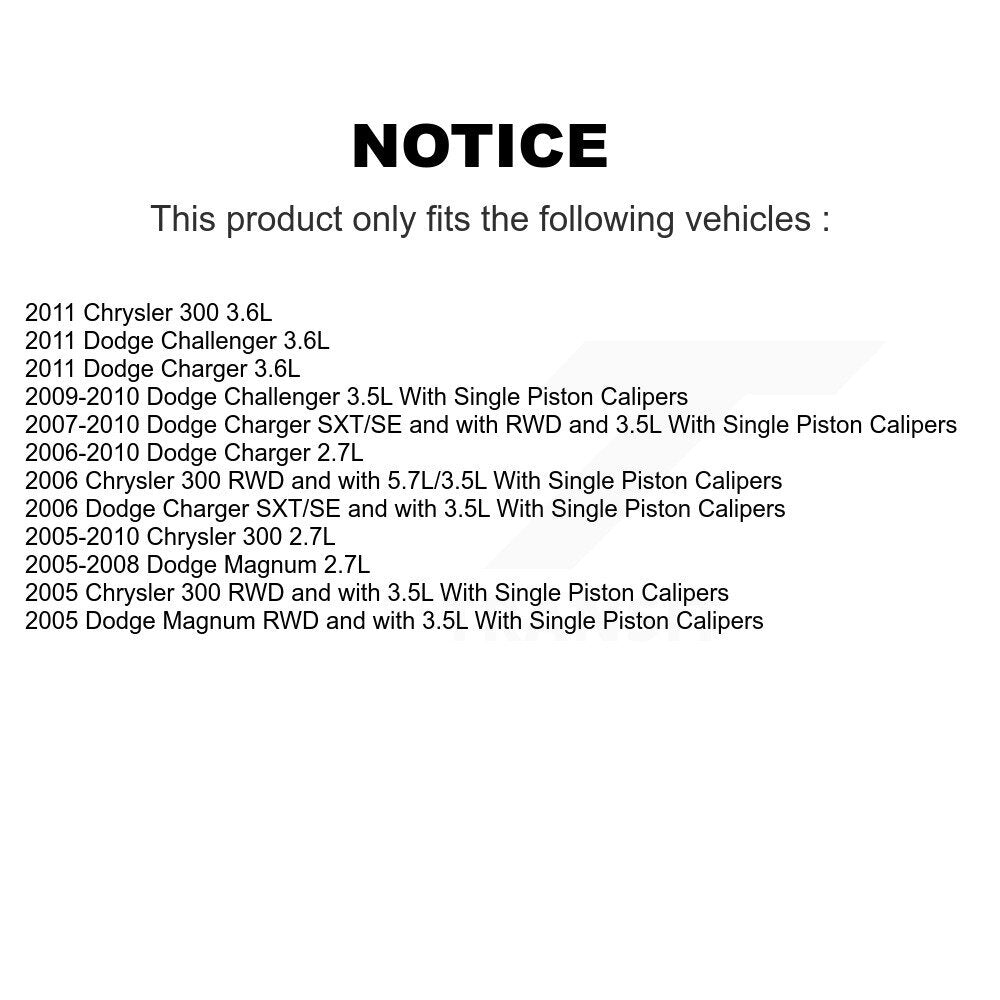 Brake Caliper Front Rear Kit For Dodge Chrysler 300 Charger Challenger Magnum