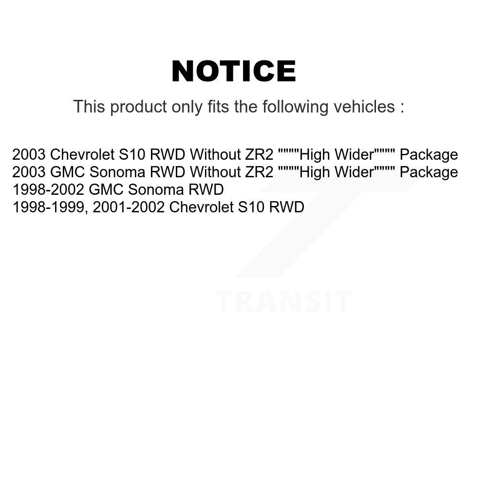 Brake Caliper Left Right Side Front Rear Kit For Chevrolet S10 GMC Sonoma RWD