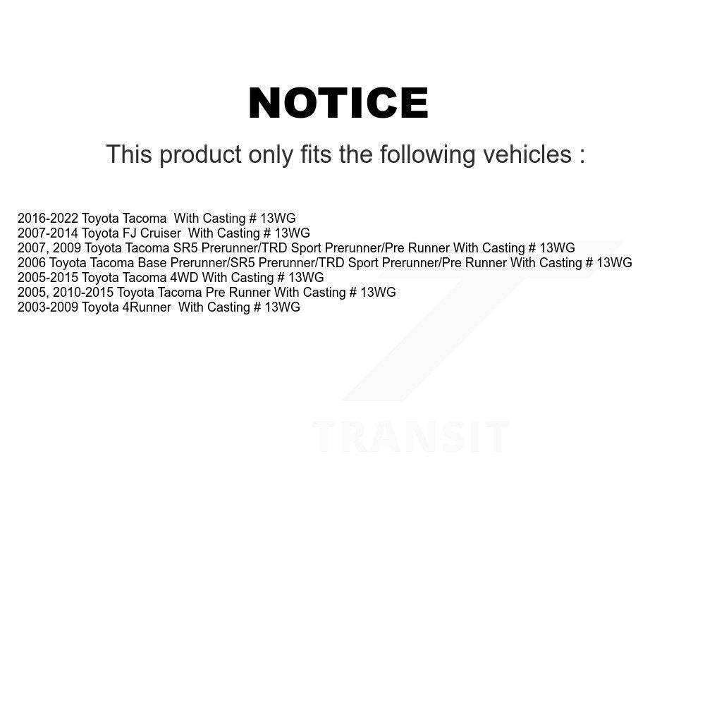 Brake Caliper Front Kit For Toyota Tacoma 4Runner FJ Cruiser With Casting # 13WG