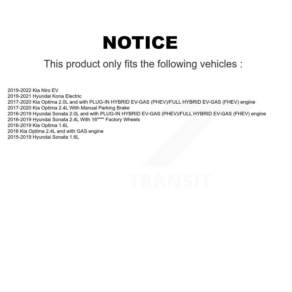 Disc Brake Caliper Front Kit For Hyundai Sonata Kia Kona Electric Optima Niro EV