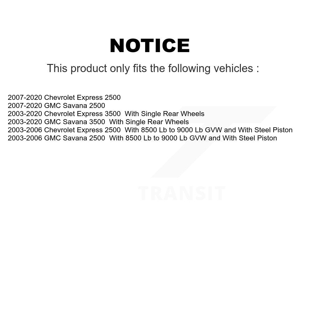 Brake Caliper (Left Right) Rear Kit For GMC Chevrolet Savana 2500 Express 3500