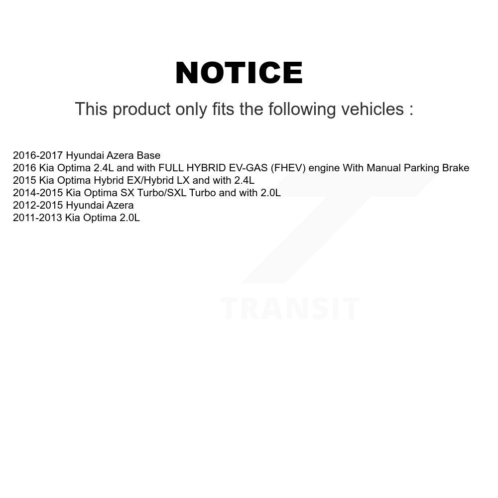 Brake Caliper Left Right Driver Passenger Rear Kit For Kia Optima Hyundai Azera