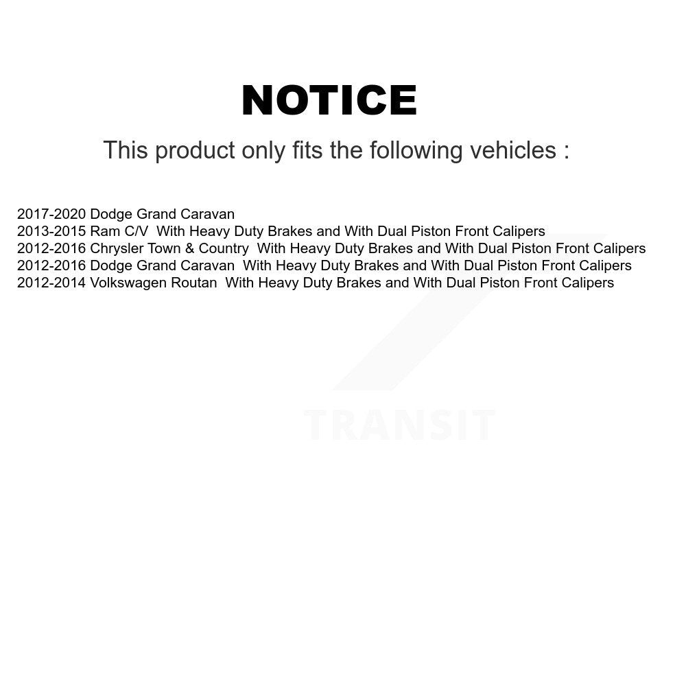 Brake Caliper Rear Kit For Dodge Grand Caravan Chrysler Town & Country Ram C/V