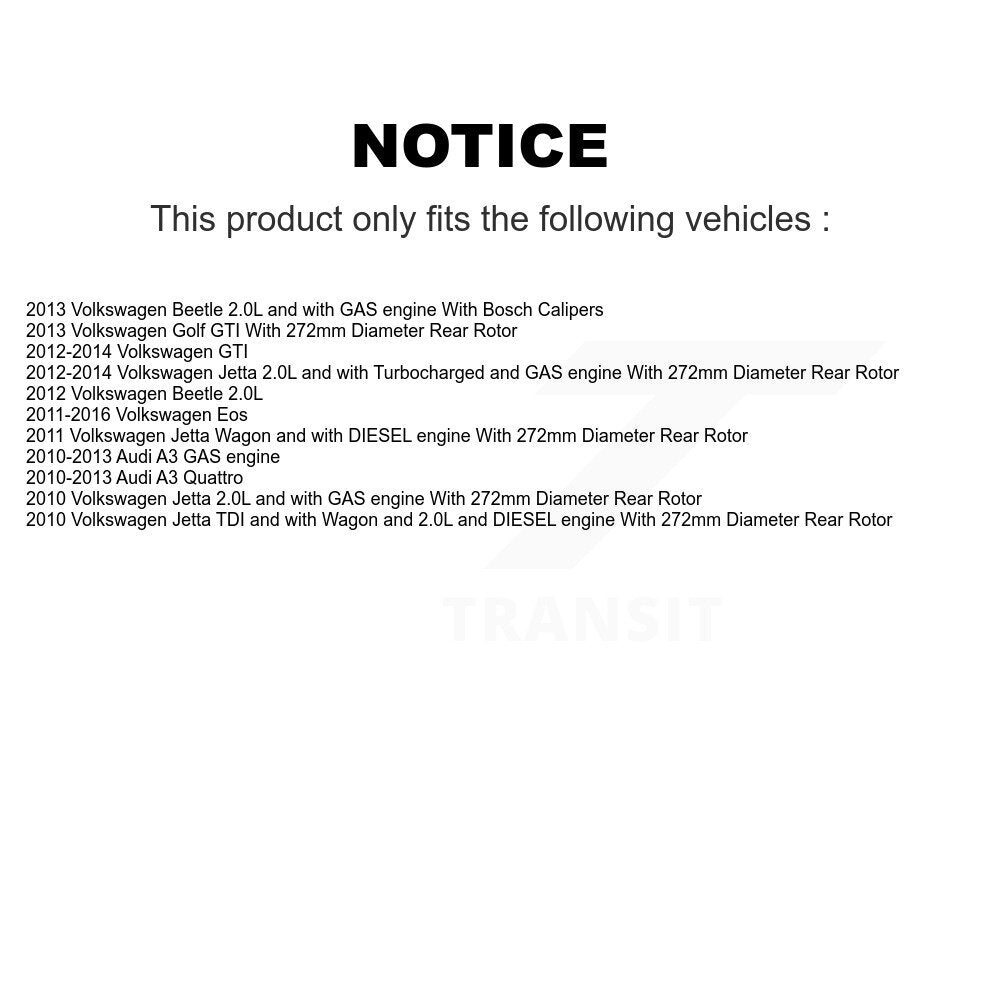 Brake Caliper Front Rear Kit For Volkswagen Jetta Golf Beetle Audi GTI Eos A3