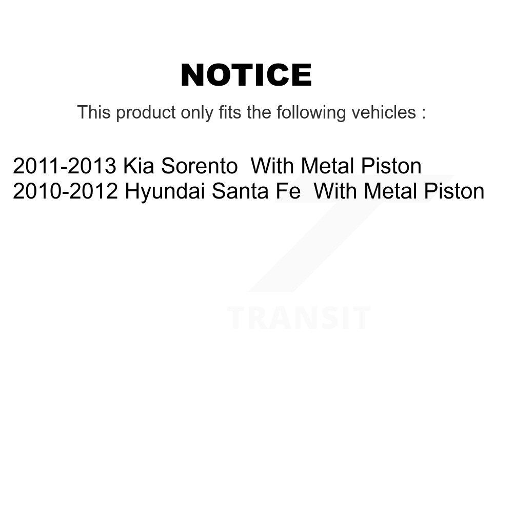 Brake Caliper Front Rear Kit For Hyundai Santa Fe Kia Sorento With Metal Piston