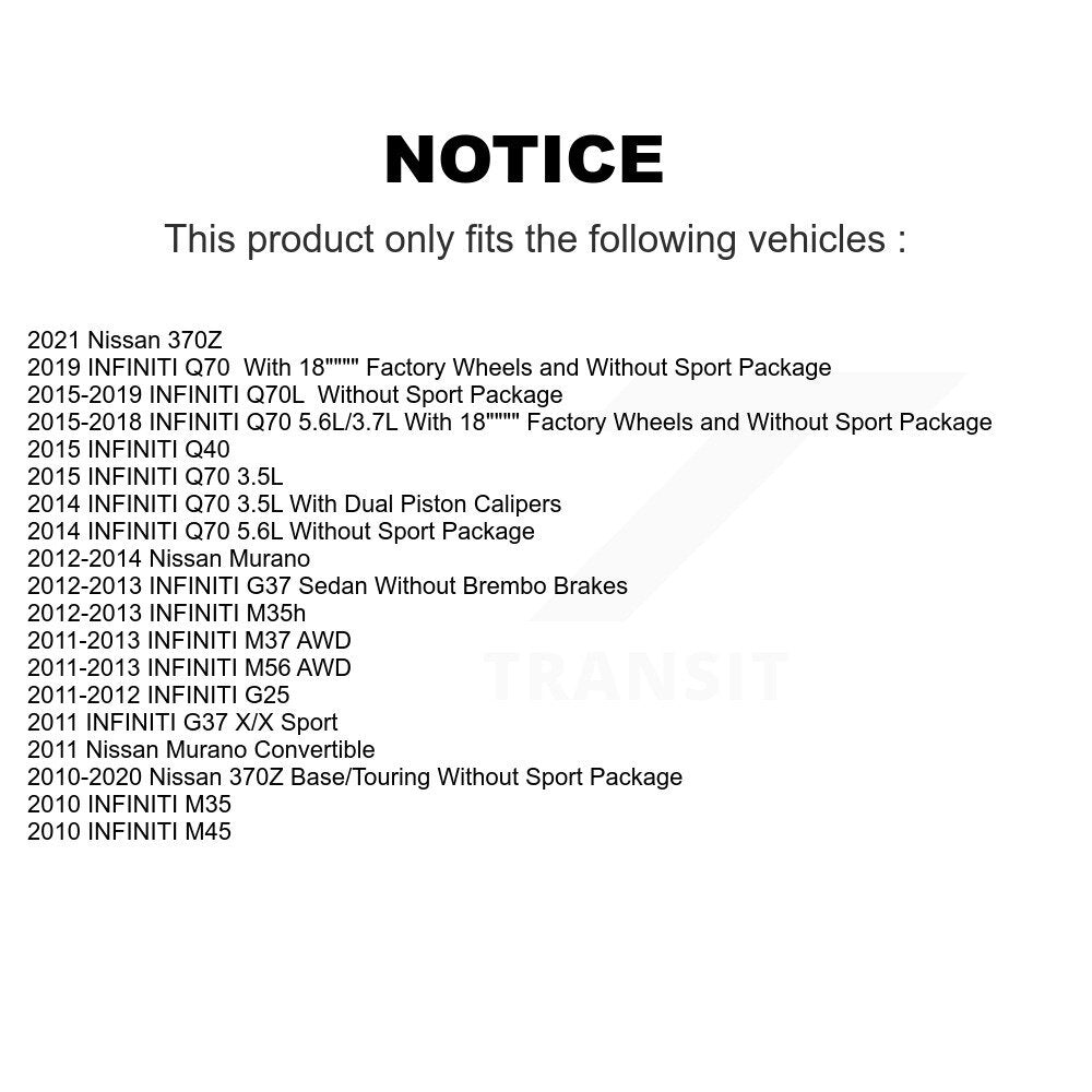 Brake Caliper Front Rear Kit For INFINITI Nissan Murano G37 QX50 QX70 EX37 G25