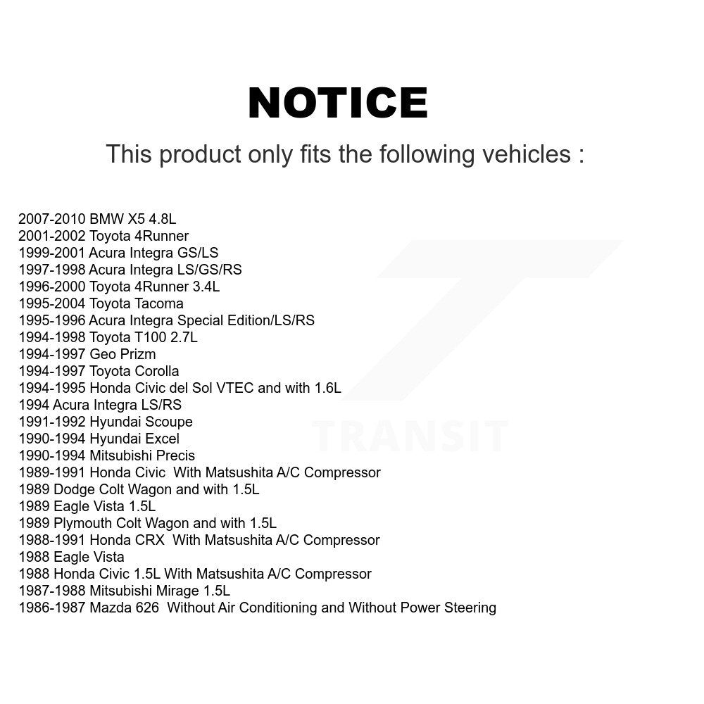 Serpentine Belt KBR-5040343 For Toyota 4Runner Tacoma BMW X5 Corolla Acura Honda
