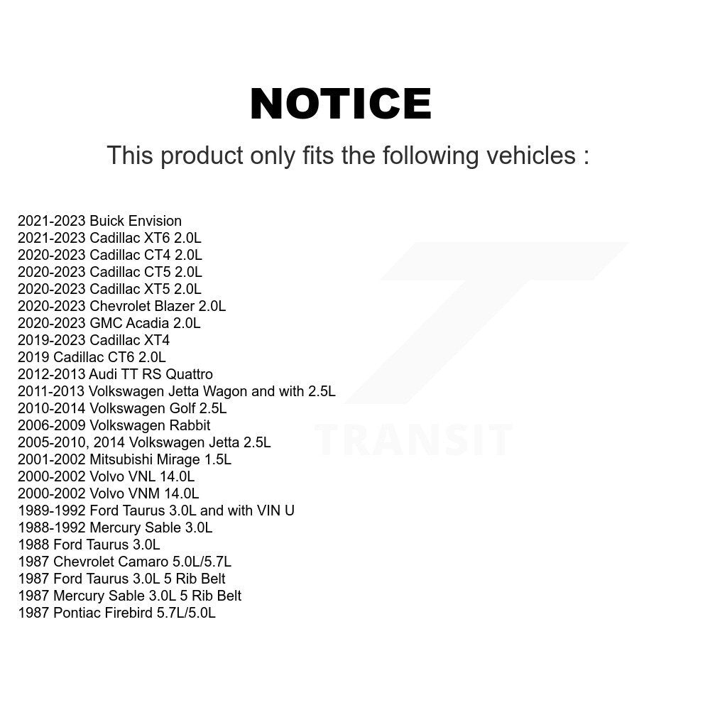 Serpentine Belt KBR-5050420 For Volkswagen Jetta Cadillac Golf Chevrolet Blazer
