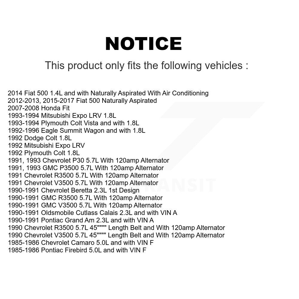 Serpentine Belt KBR-5050450 For Fiat 500 Honda Fit Chevrolet Camaro Pontiac P30
