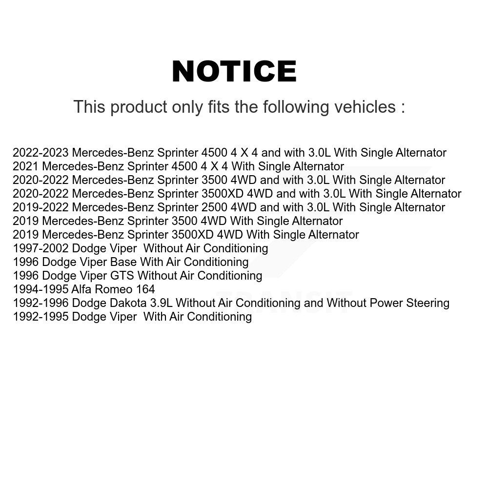 Serpentine Belt KBR-5070776 For Mercedes-Benz Sprinter 2500 3500 Dodge Dakota