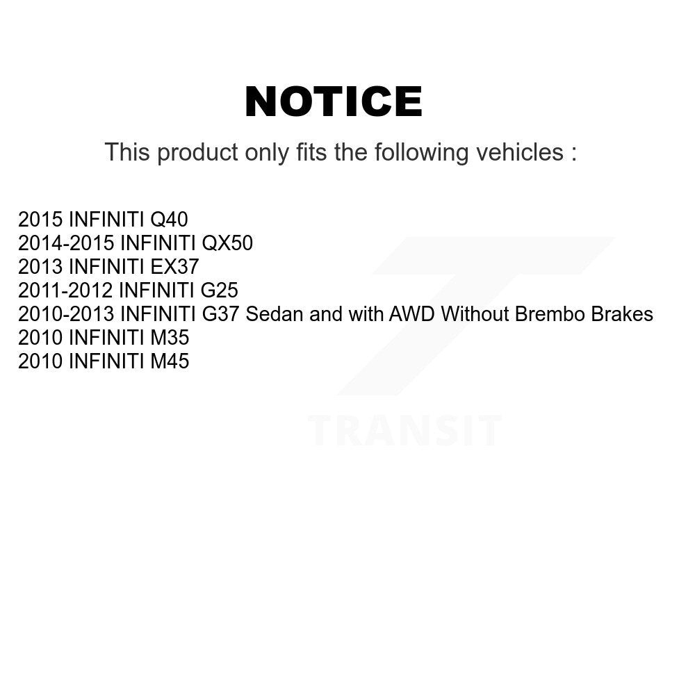 Brake Caliper Coat Rotor Semi-Metallic Ceramic Pad Front Rear Kit (10Pc) For G37