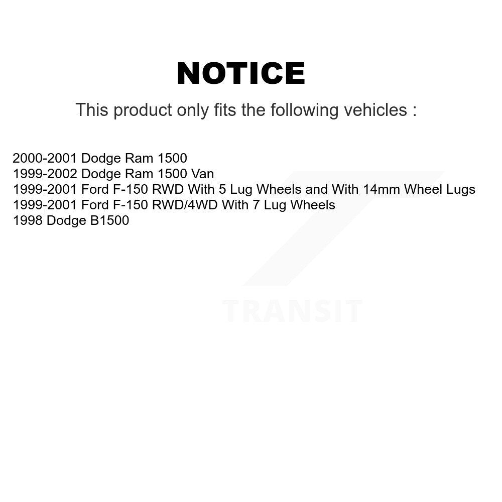 Ceramic Brake Pads & Drum Shoes Front Rear Kit For Ford F-150 Dodge Ram 1500 Van