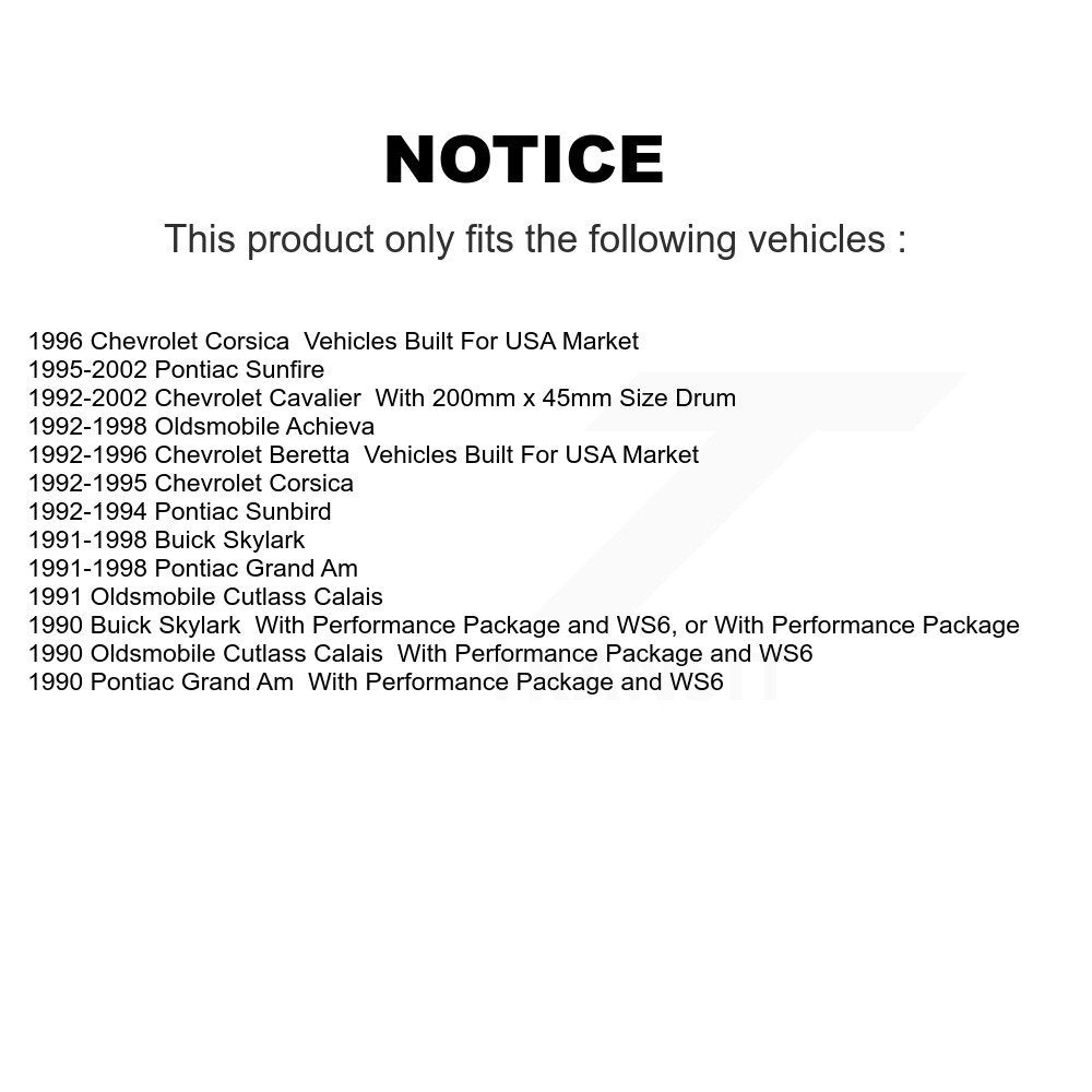 Ceramic Brake Pads Drum Shoe Front Rear Kit For Chevrolet Cavalier Pontiac Grand
