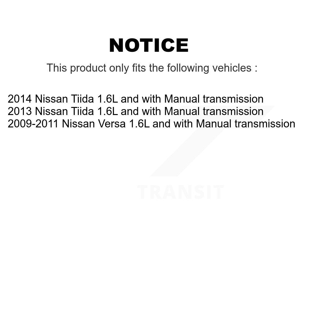 CV Axle Shaft Front Kit For Nissan Versa Tiida 1.6L with Manual transmission