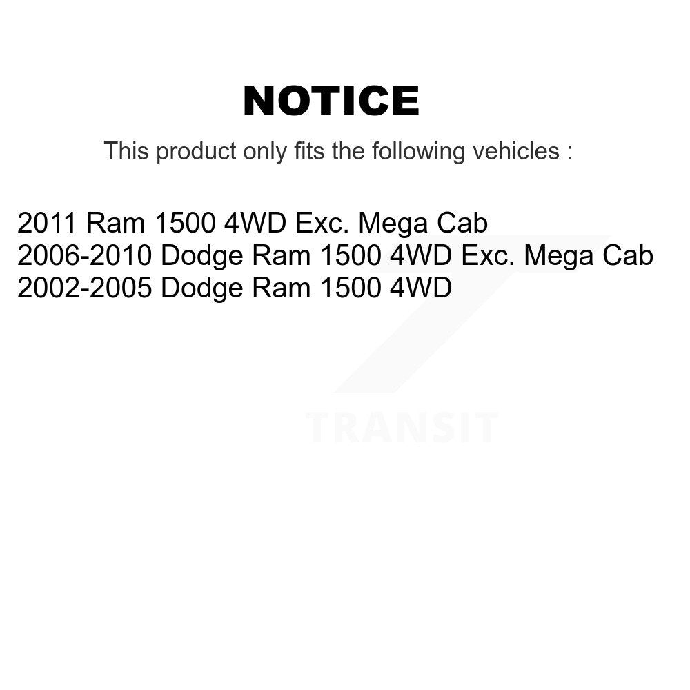 CV Axle Drive Shaft Complete Assembly Front Kit For Dodge Ram 1500 4WD