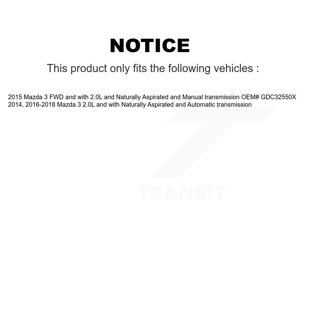 CV Axle Drive Shaft Complete Assembly Front Kit For Mazda 3