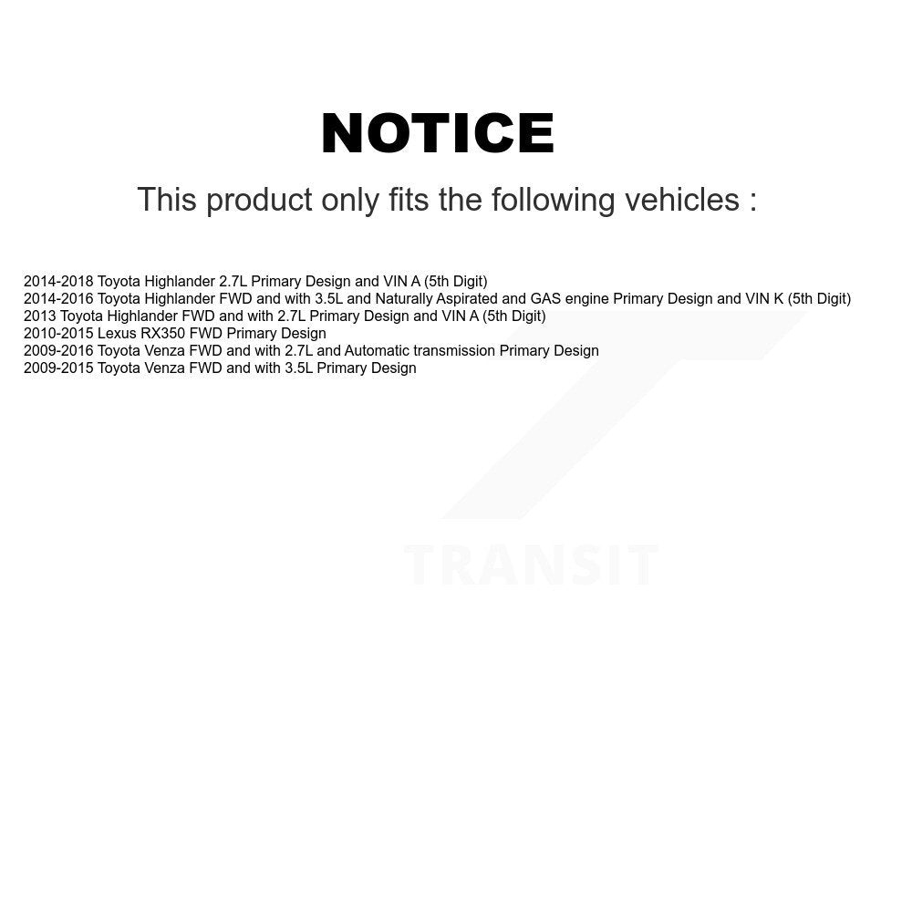CV Axle Drive Shaft Assembly Front Kit For Toyota Highlander Venza Lexus RX350
