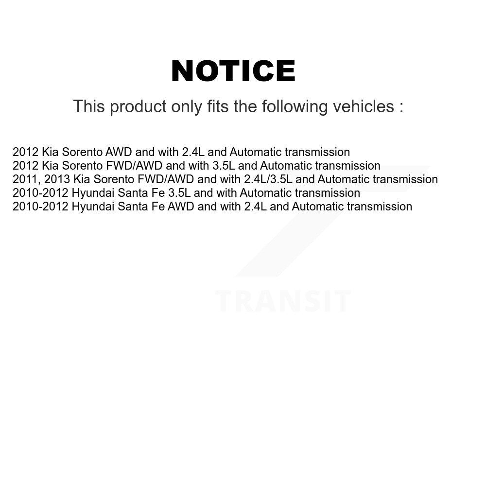 CV Axle Drive Shaft Complete Assembly Front Kit For Hyundai Santa Fe Kia Sorento
