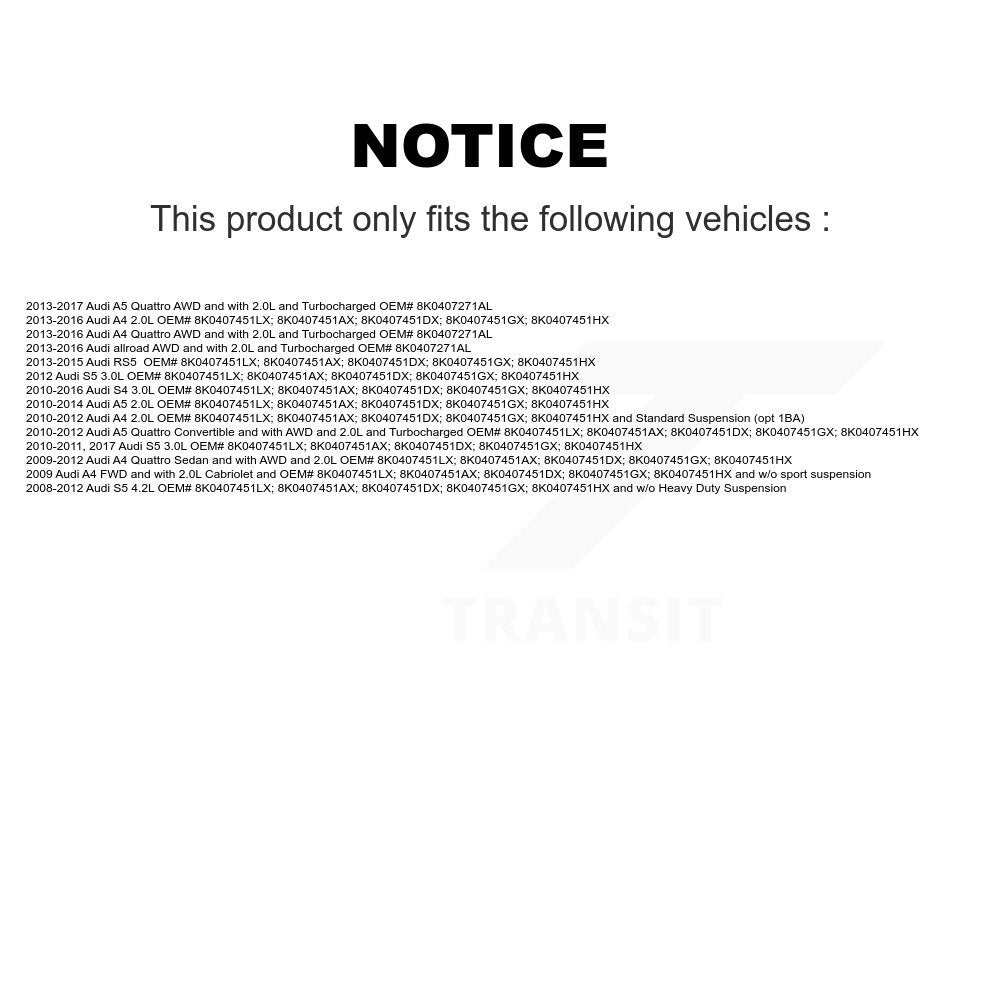 CV Axle Drive Shaft Assembly Front Kit For Audi A4 Quattro A5 S4 S5 allroad RS5