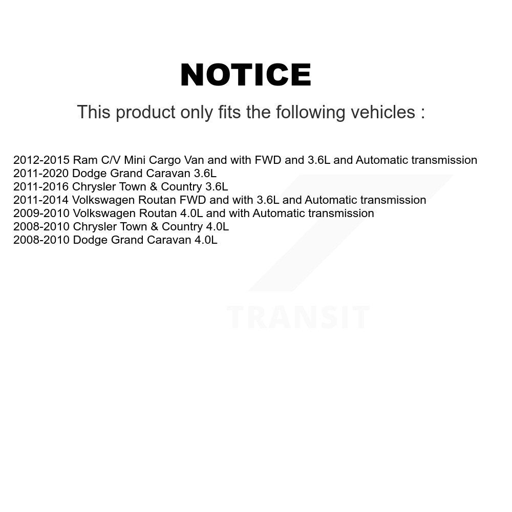 CV Axle Shaft Front Kit For Dodge Grand Caravan Chrysler Town & Country Ram C/V